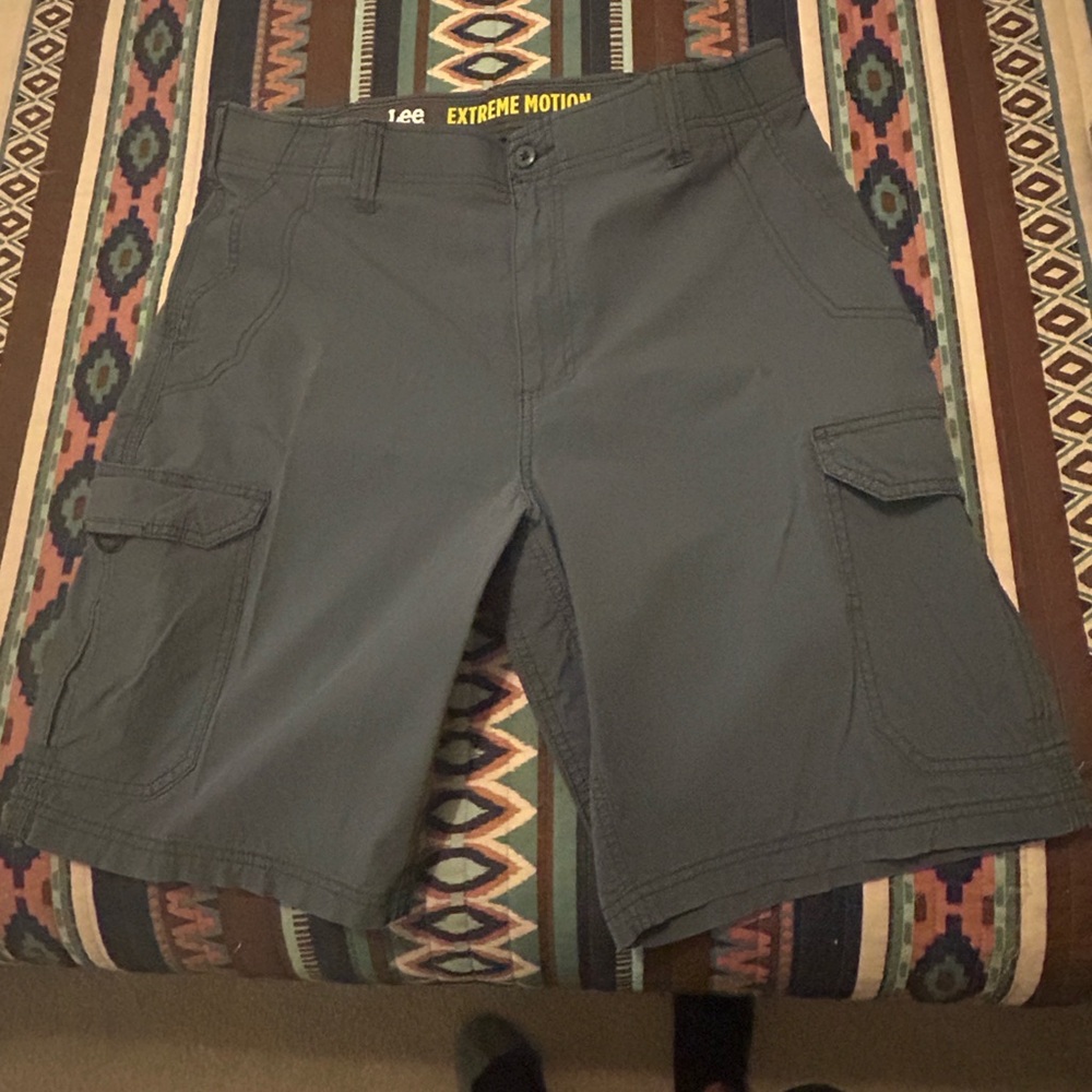 Lee Blue Cargo Shorts Durable Cotton Blend